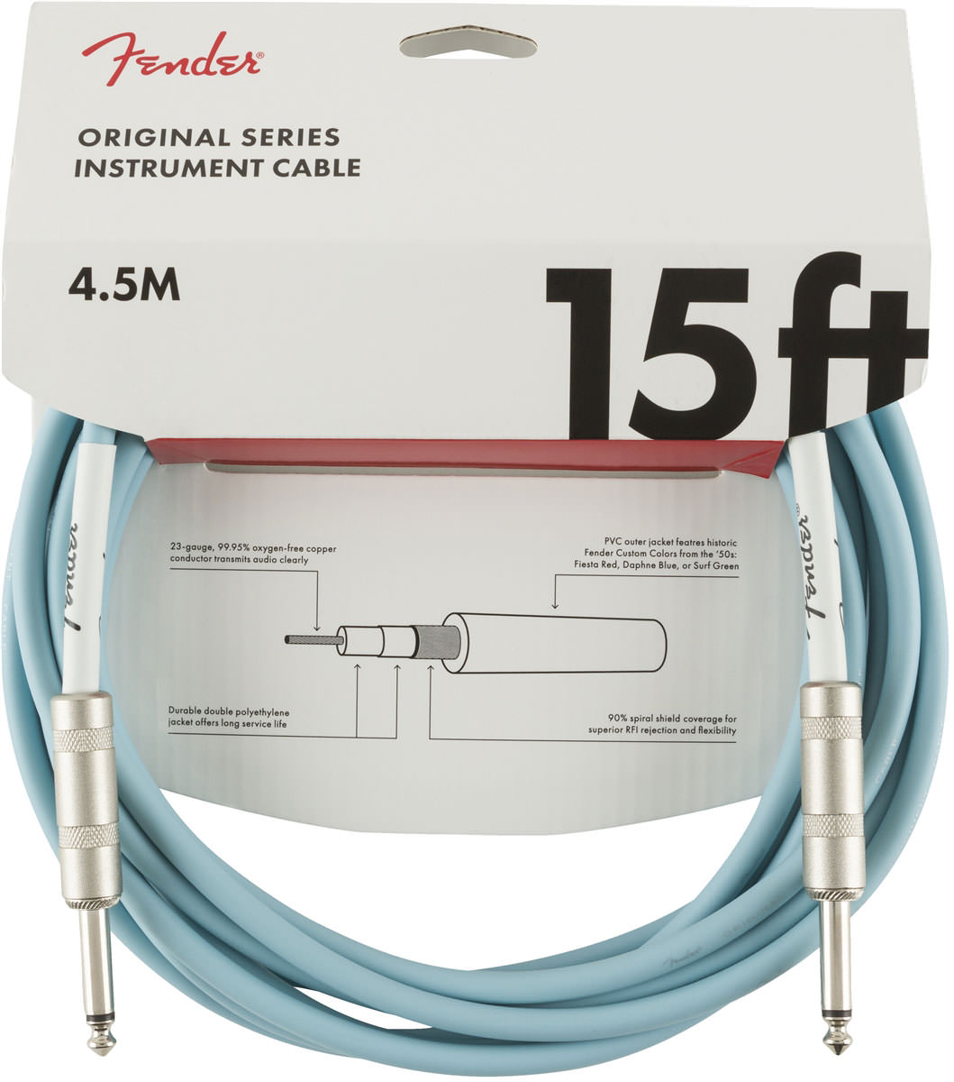 Fender 15 or inst cable dbl инст кабель синий 4,6м