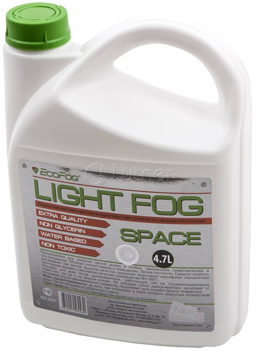 EcoFog EF-Space - жидкость для генераторов дыма, лёгкая плотность, средняя скорость рассеивания, вод