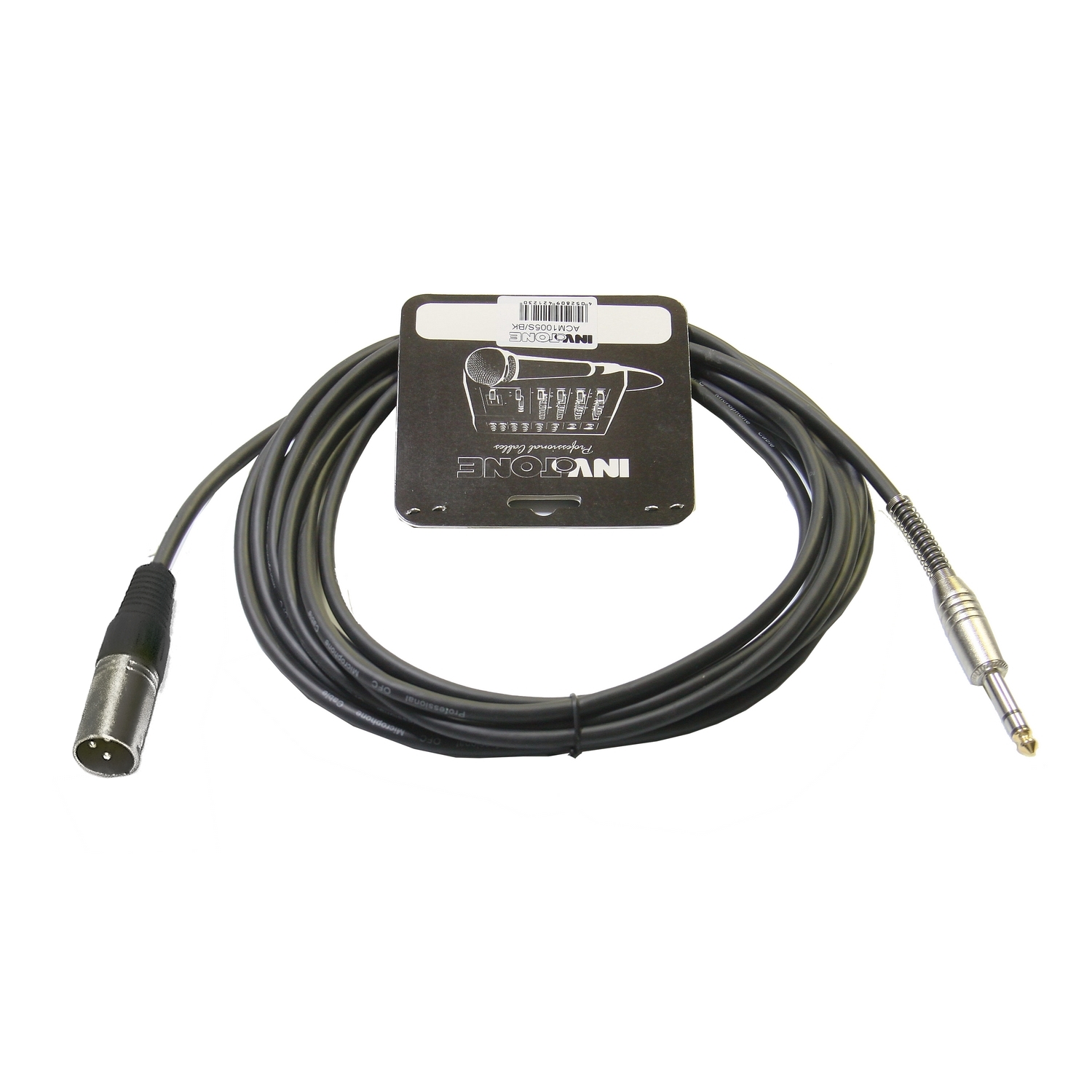 Invotone ACM1005S/BK - Микрофонный кабель, длина 5 м, Джек 6,3 стерео <->XLR3M (черный)