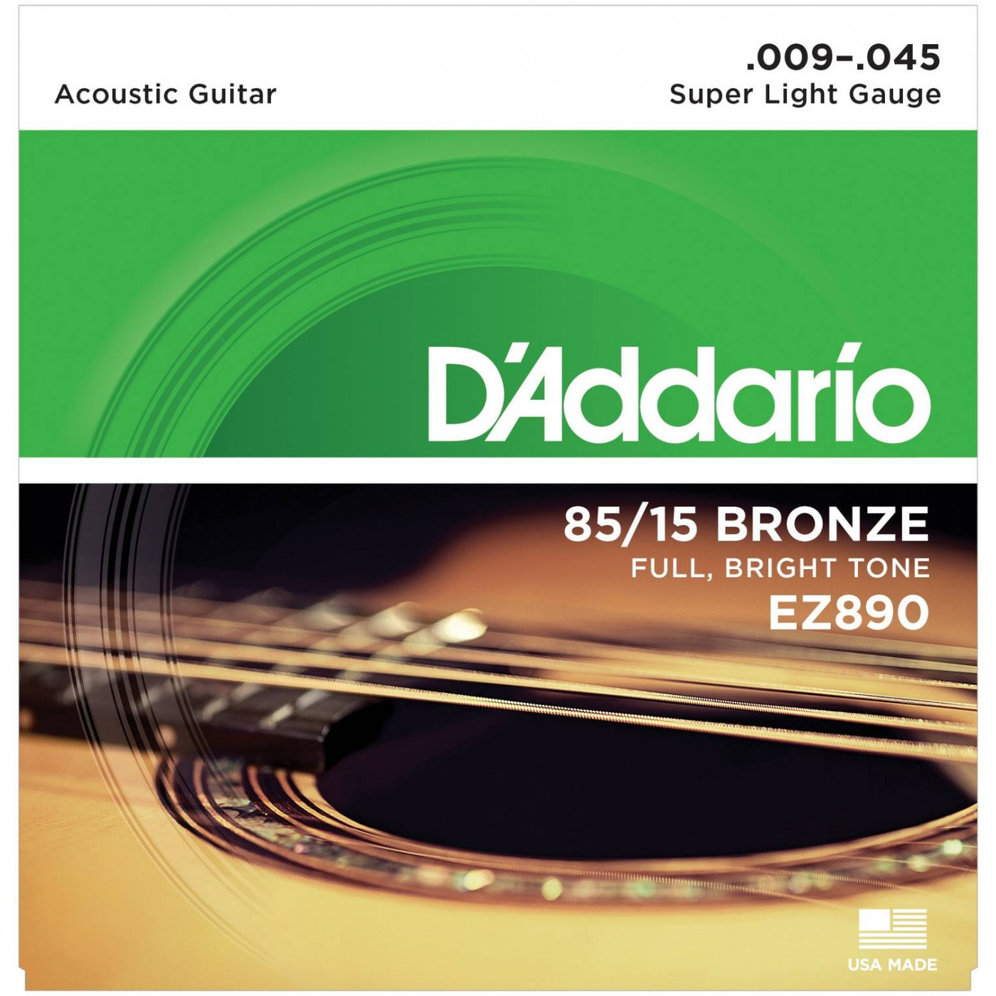 D'ADDARIO EZ890 - Струны для акустической гитары 85/15, super light, 9/45