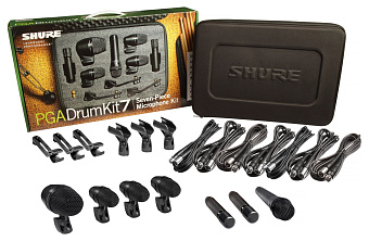 SHURE PGADRUMKIT7 набор микрофонов для ударных, включает в себя: PGA52 х 1, PGA56 х 3, PGA57 х 1, PG