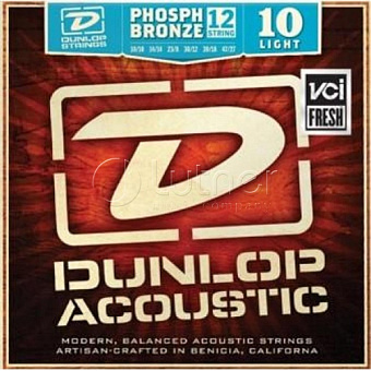 Dunlop DAP1047J Комплект струн для 12-струнной акустической гитары, фосф.бронза, Light, 10-47