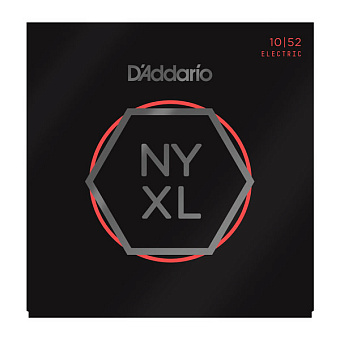 D'Addario NYXL1052 NYXL Комплект струн для электрогитары, никелирован, L. Top/Heavy Bottom, 10-52