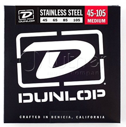 Dunlop DBS45105 Комплект струн для бас-гитары, нерж.сталь, Medium, 45-105