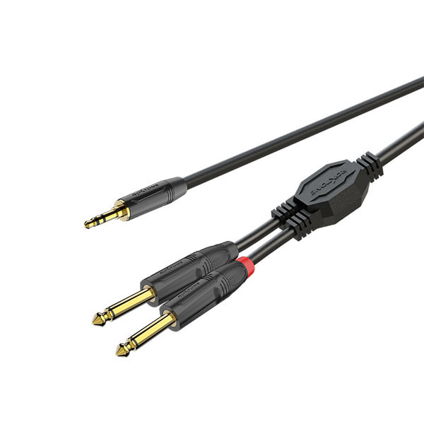ROXTONE GPTC100/5 Аудиокабель, 5,5мм(2х022мм2), 3,5мм stereo Jack -2х6,3мм mono Jack, 6 м