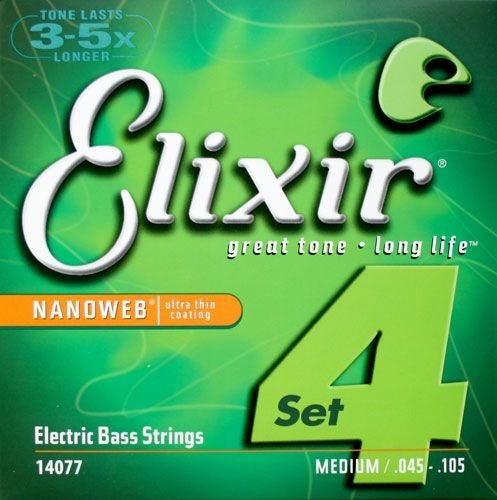 Elixir 14077 NanoWeb струны для бас-гитары Medium