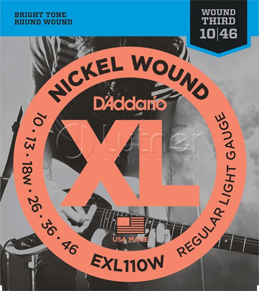 D`Addario EXL110W XL NICKEL WOUND Струны для электрогитары Regular Light Wound 3rd 10-46