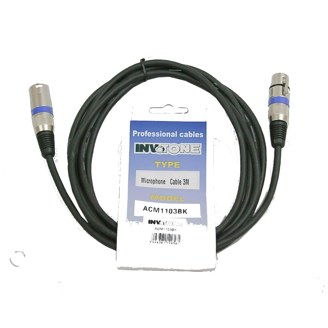 Invotone ACM1105BK - Микрофонный кабель, XLRF <-> XLRM длина 5 м (черный)