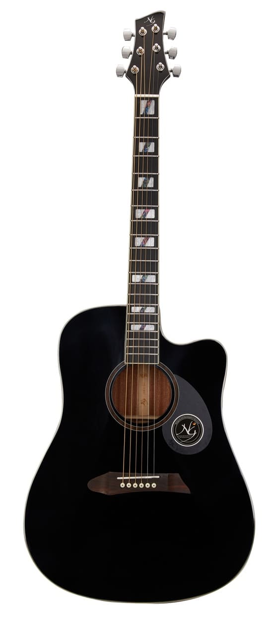 NG DAWN S1 BK Акустическая гитара, цвет чёрный, форма - дредноут
