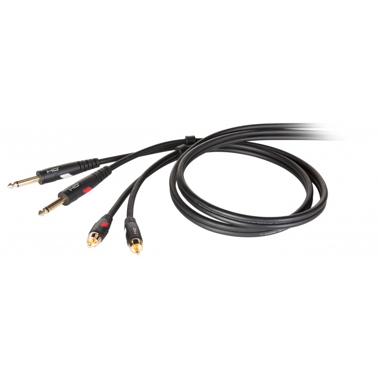 Die HARD DHG535LU5 - Проф. аудио кабель, 2х джек моно 6.3мм <-> 2х RCA, длина 5 м