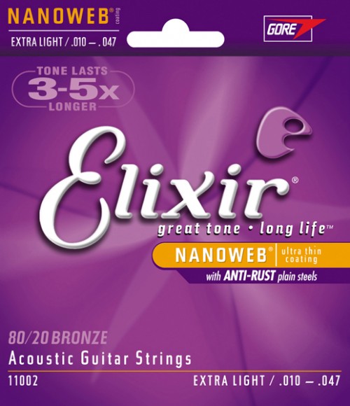 Elixir 11002 NanoWeb  струны для акустич. гитары 10-47