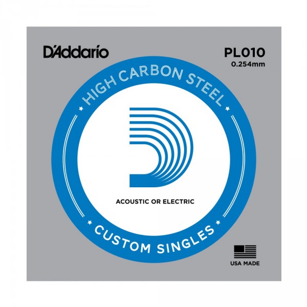 D'Addario PL010 - Plain Steel одиночная струна 010