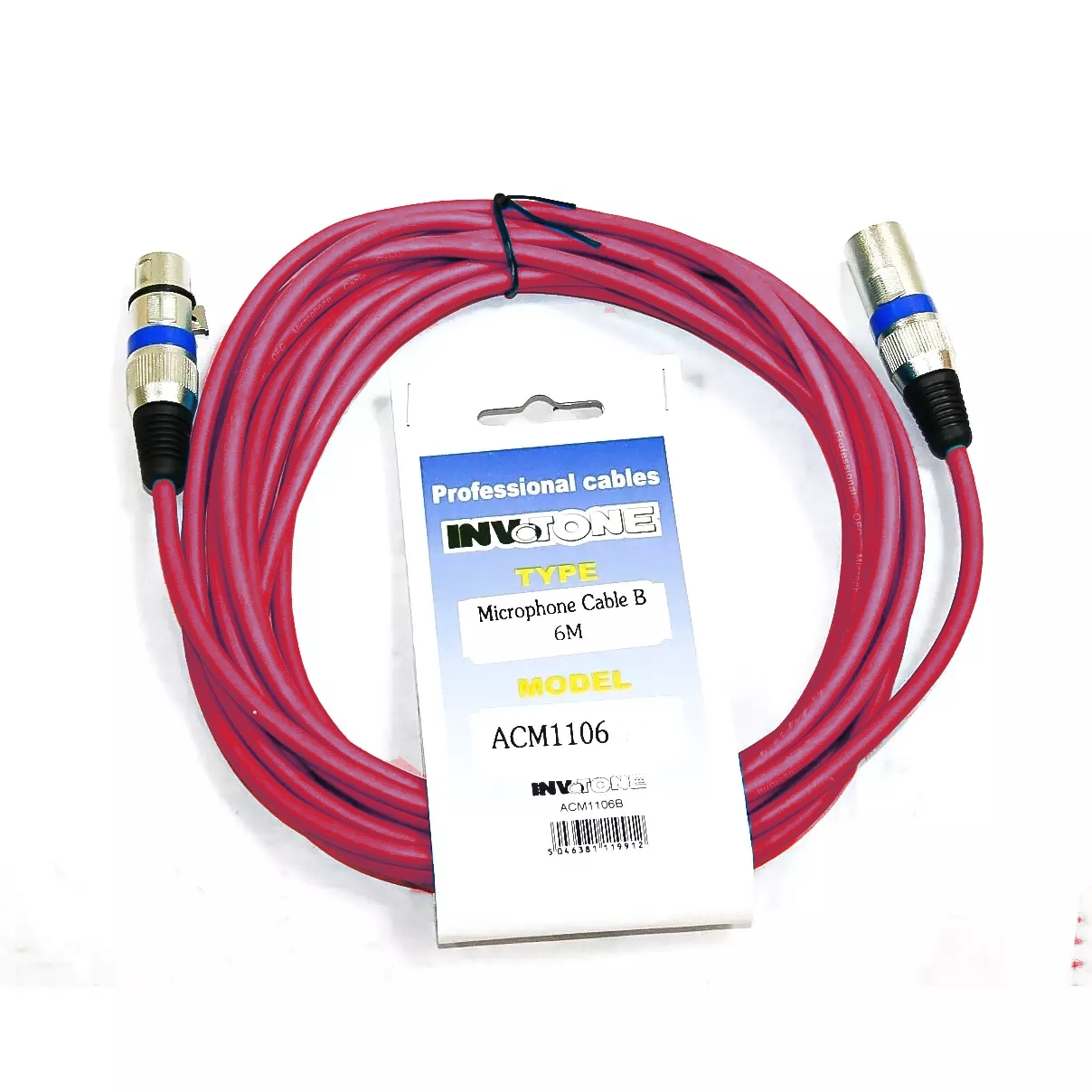 Invotone ACM1105R - Микрофонный кабель, XLRF <-> XLRM 5 м (красный)