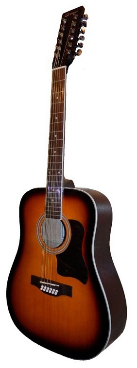 Caraya F64012-BS Акустическая 12-струнная гитара, санберст