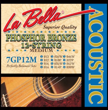 La Bella 7GP12M Phosphor Bronze Комплект струн для 12-струнной акустической гитары
