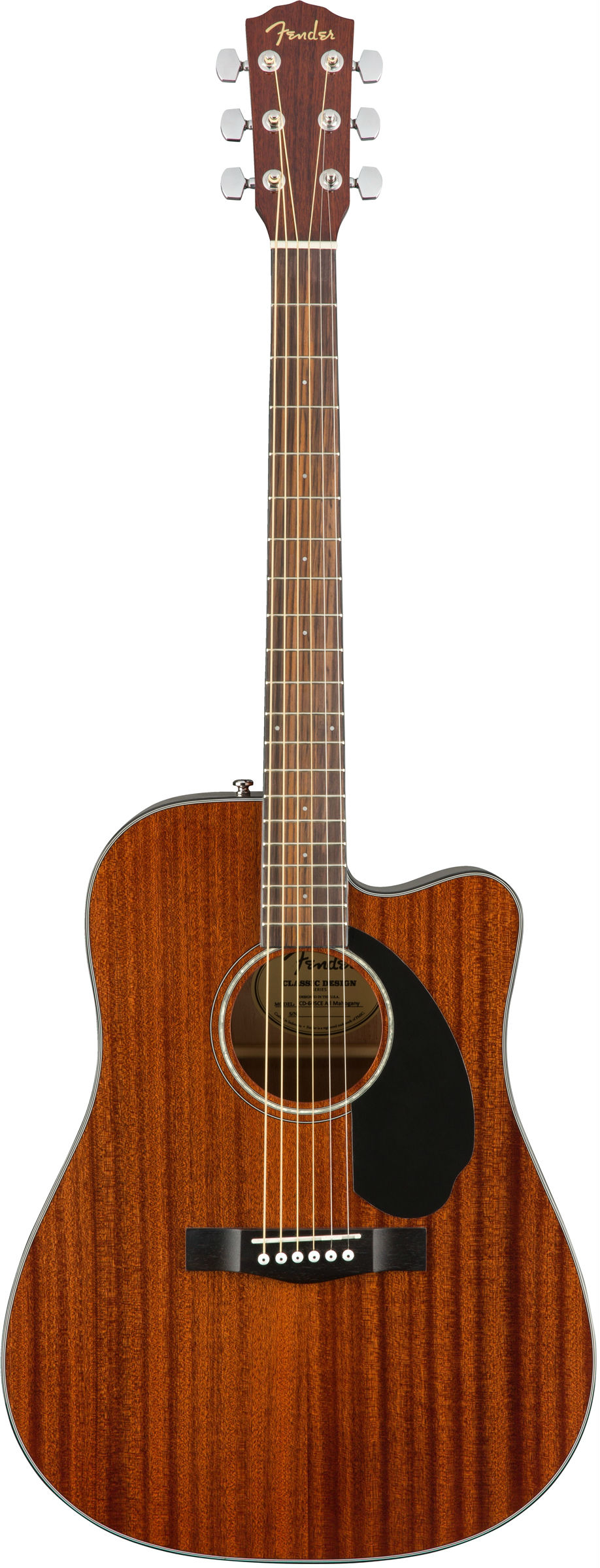 FENDER CD-60SCE ALL MAH электроакустическая гитара, красное дерево, массив, цвет натуральный