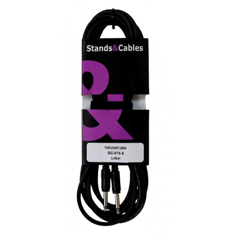 STANDS & CABLES GC-074-5 - кабель распаянный инструментальный Jack-Jack 5 м.