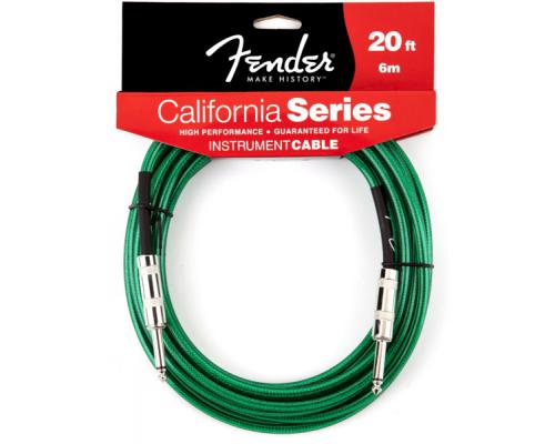 FENDER 20' CALIFORNIA INSTRUMENT CABLE SURF GREEN инструментальный кабель 6 метров,