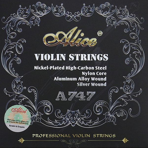 Alice A747 Комплект струн для скрипки размером 4/4, среднее натяжение, синтетика