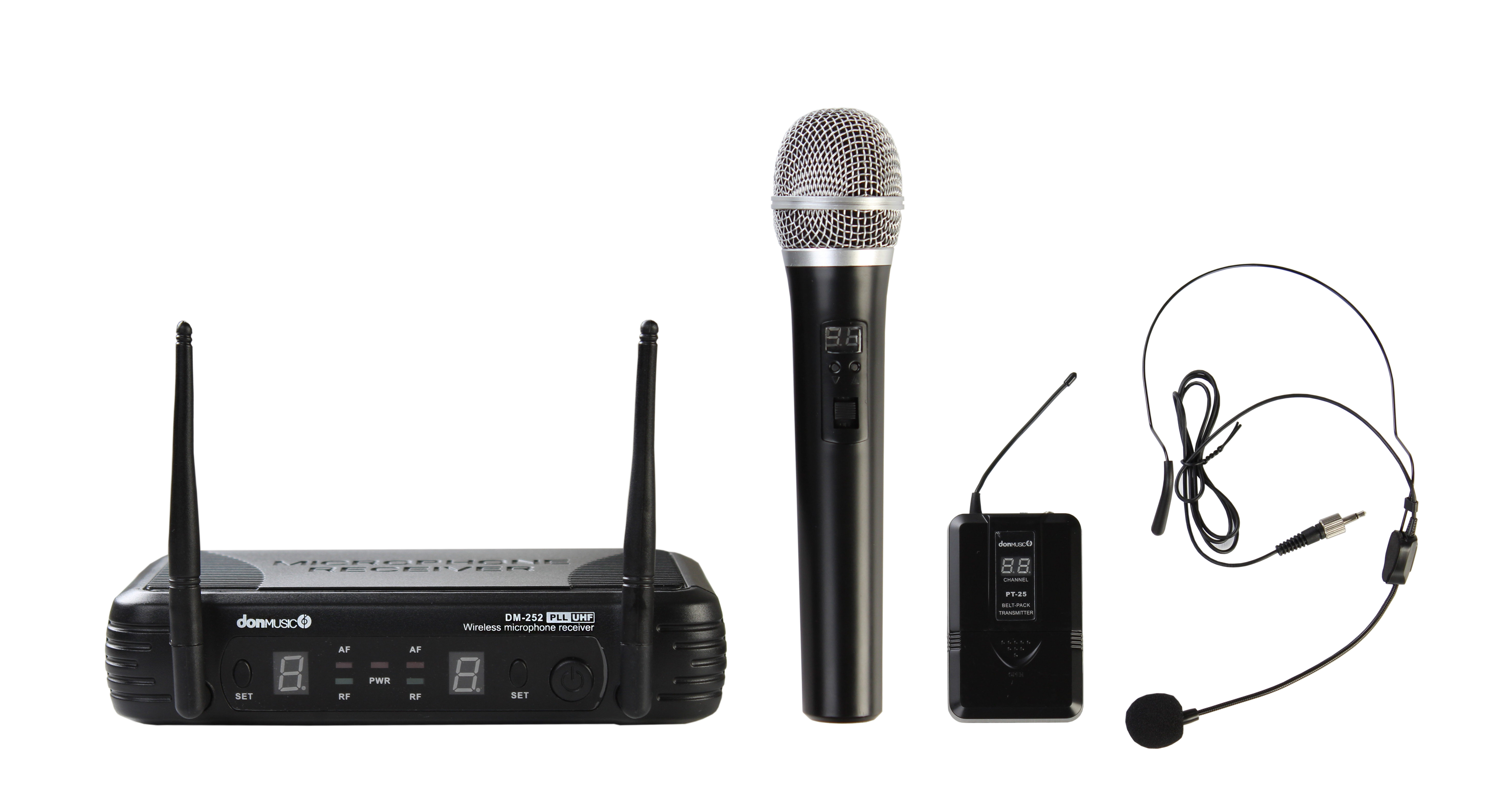 Don Music DM-252/HH-25/PT-25 - радиосистема с одним ручным микрофоном и головной гарнитурой
