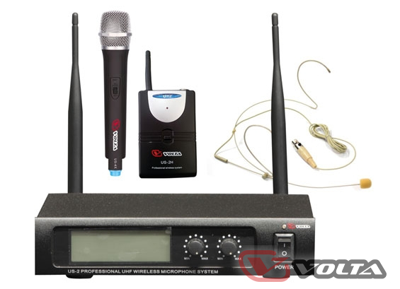 VOLTA US-2X (716.90.622.665) Микрофонная радиосистема c ручным и головным микрофонами