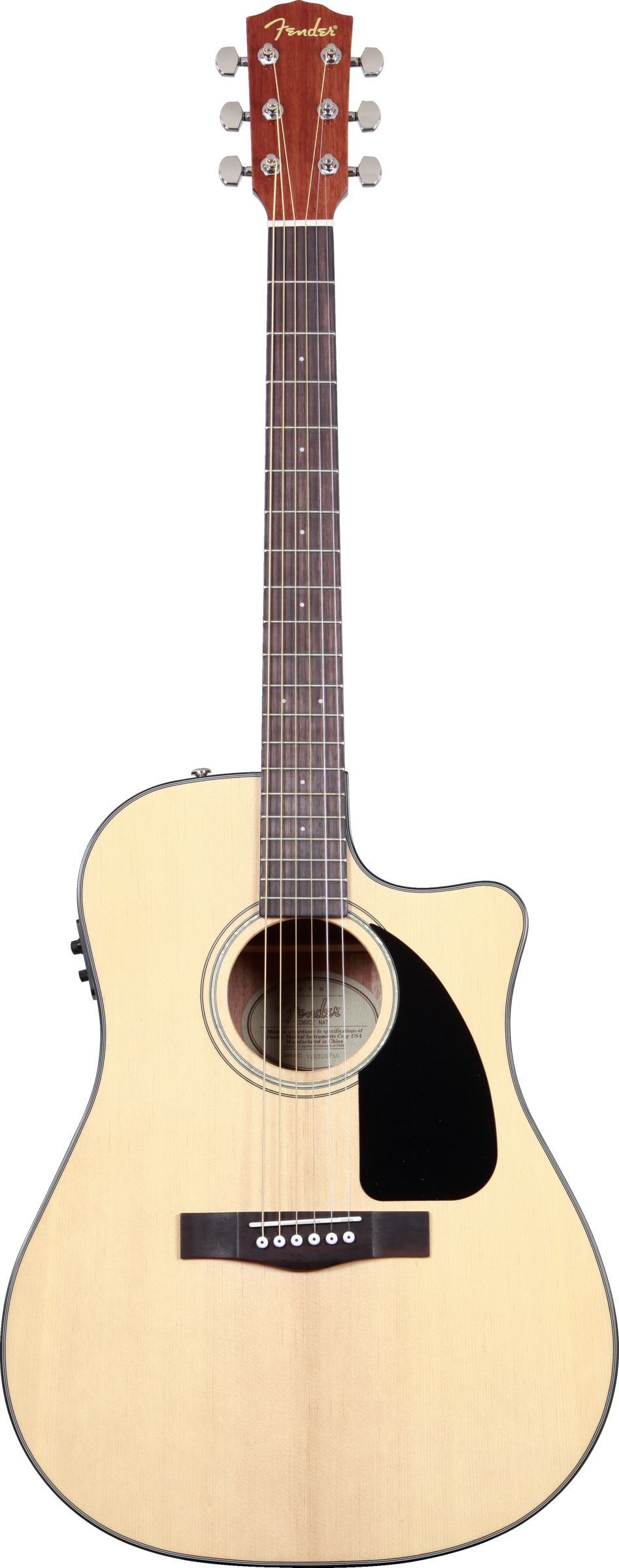 FENDER CC-60SCE NAT электроакустическая гитара, топ - массив ели, цвет натуральный