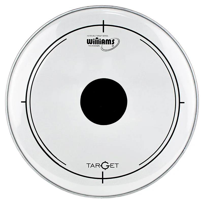 WILLIAMS DT2-7MIL-22 Двухслойный пластик 22" для бас-барабана или маршевого, прозрачный с черной точ