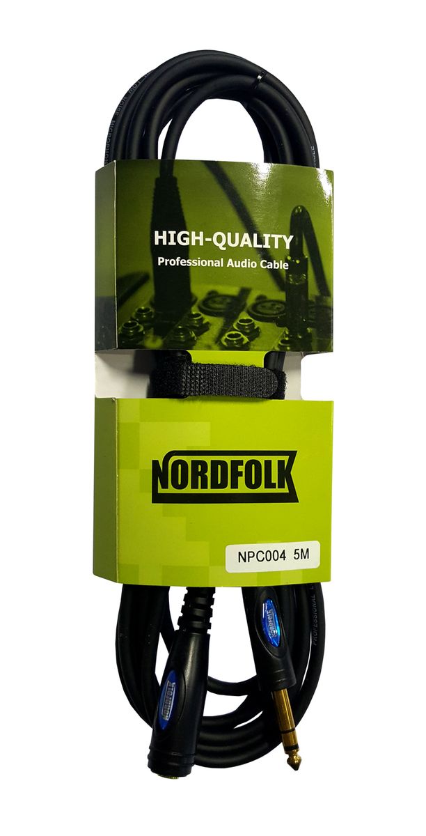NordFolk NPC004 удлинитель для наушников, Jack 6,3 (F) <=> Jack 6,3 (M), 5м