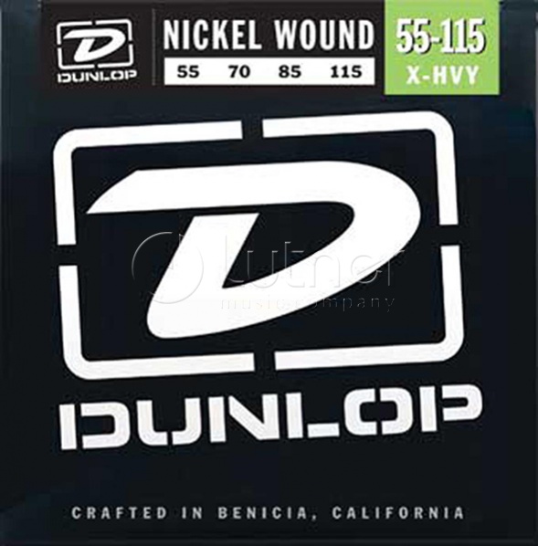 Dunlop DBN55115 Комплект струн для бас-гитары, никелированные, Extra Heavy, 55-115