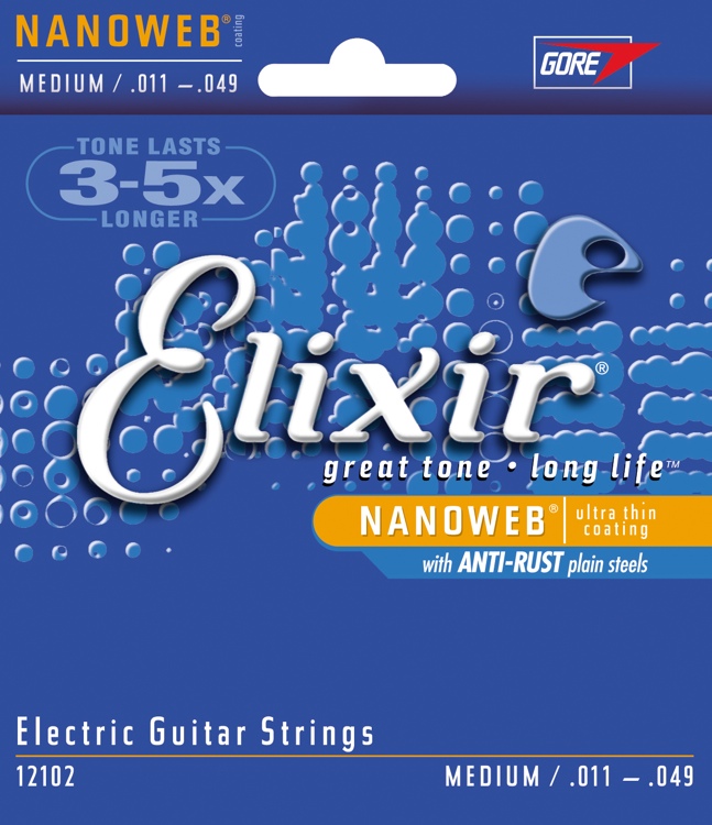 Elixir 12102 NanoWeb  струны для электрогитары Med