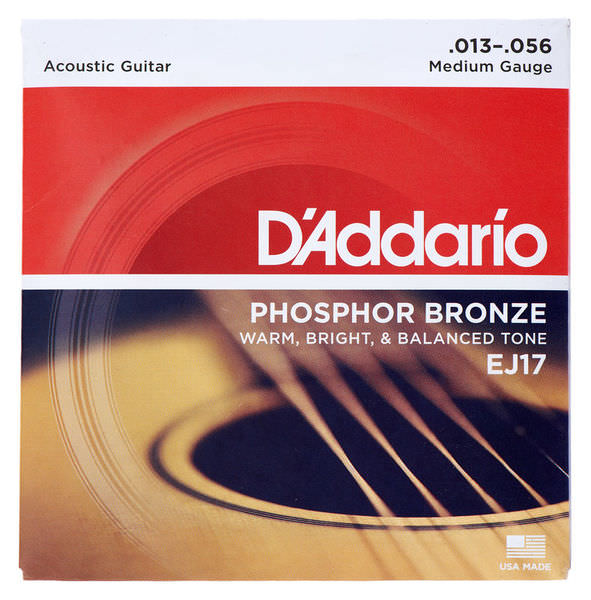 D`Addario EJ17 PHOSPHOR BRONZE Струны для акустической гитары фосфорная бронза Medium 13-56 