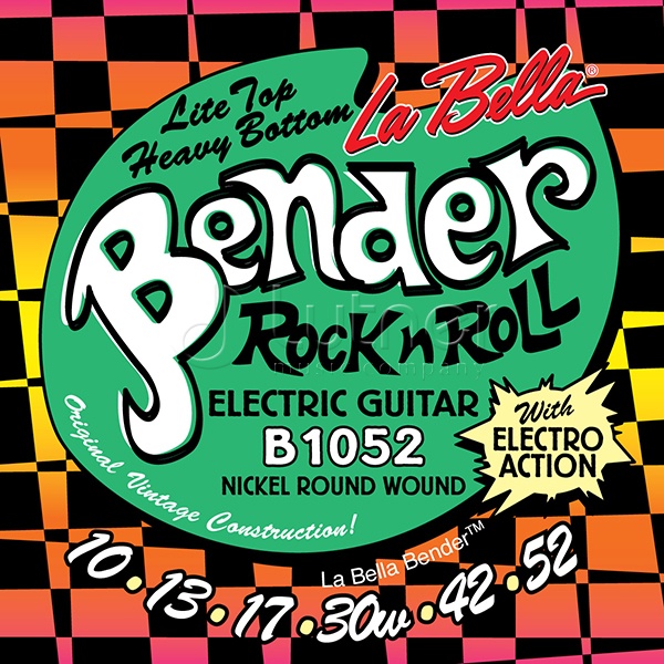 La Bella B1052 The Bender L.Top/H.Bottom Комплект струн для электрогитары, никелированные, 10-52