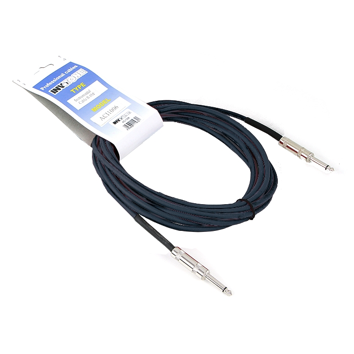 Invotone ACI1004/BK - инструментальный кабель, mono jack 6,3 <-> mono jack 6,3, длина 4 м (черный)
