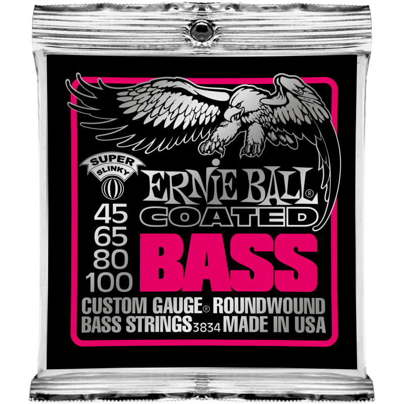 Ernie Ball 3834 струны для бас-гитары Coated 45-100