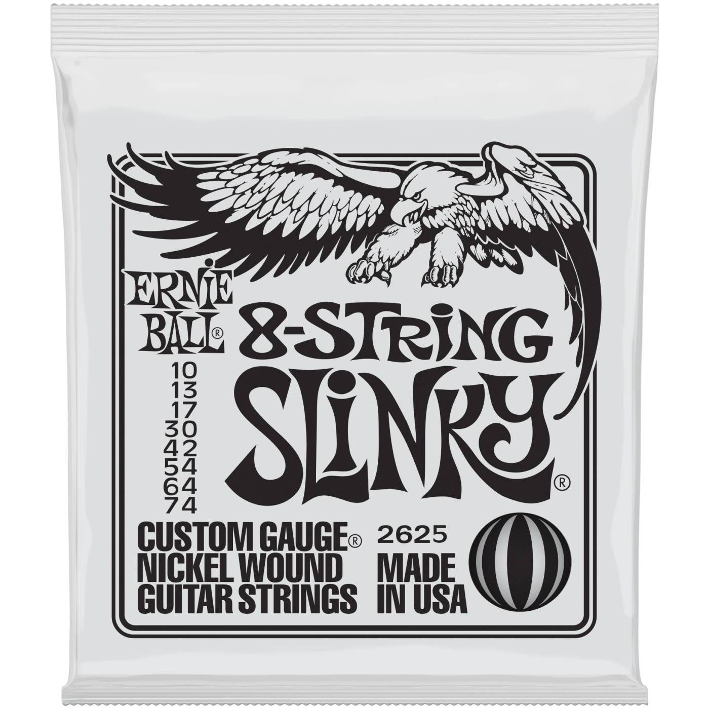 ERNIE BALL 2625 Nickel Wound Slinky 10-74 - струны для электрогитары 8-струнной