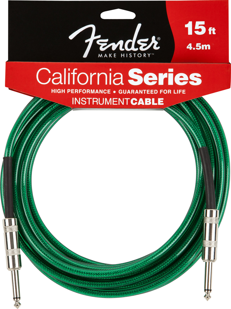 FENDER 15' INSTRUMENT CABLE SURF GREEN инстумента