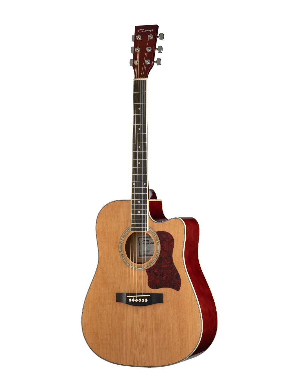 Caraya F641 Акустическая гитара, с вырезом, цвет натуральный
