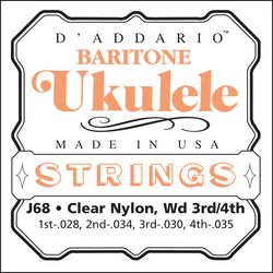 D`Addario J68 струны для укулеле баритон. нейлон