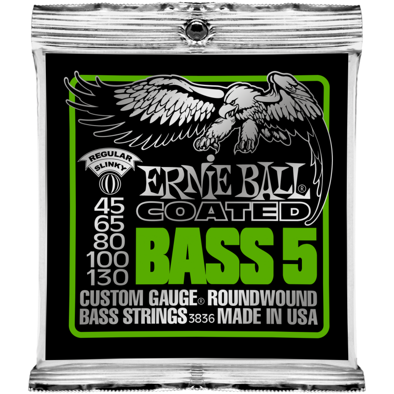 Ernie Ball 3836 струны для 5-струнной бас-гитары Coated 45-130