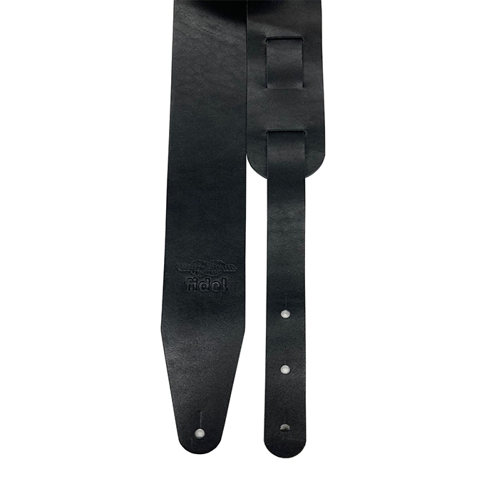Fidel FL50003L - ремень гитарный кожаный, серия Leather, цвет черный матовый