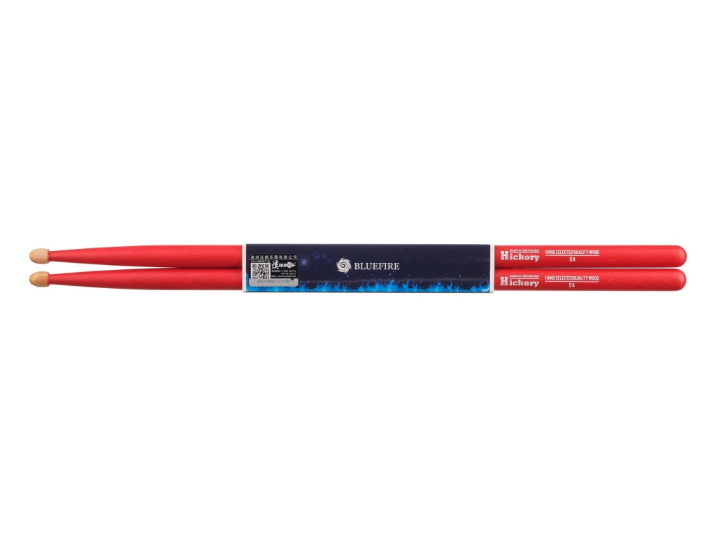 HUN 10104003 Colored Series BLUEFIRE 5A RED Барабанные палочки, орех гикори, красные