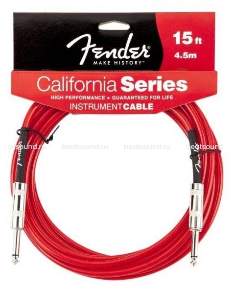 FENDER 15' INSTRUMENT CABLE APPLE RED инстумента