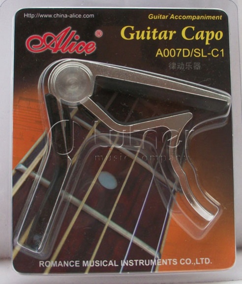 Alice A007D/SL-C1 Каподастр для классической гитары, серебристый