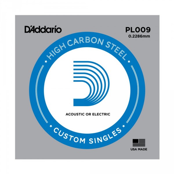 D'Addario PL009 - Plain Steel одиночная струна 009