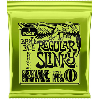 ERNIE BALL 3221 Nickel Wound Slinky Regular 3 Pack 10-46 - струны для электрогитары