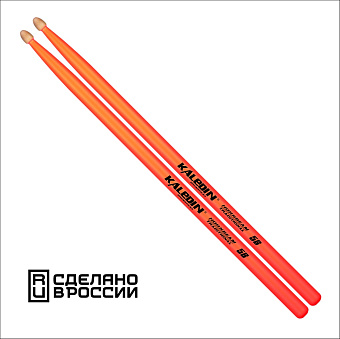 Kaledin Drumsticks 7KLHBOR5B 5B - барабанные палочки, граб, флуоресцентные оранжевые