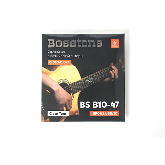 Bosstone Clear Tone BS B10-47 - струны для акустической гитары бронза 80/20 калибр 0,010-0,047 Bosstone Clear Tone BS B10-47 - струны для акустической гитары бронза 80/20 калибр 0,010-0,047