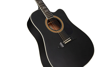 NG GT600 BK Акустическая гитара, цвет черный, форма - дредноут
