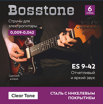 Bosstone ES 9-46 Струны для электрогитары из стали с никилевым покрытием Bosstone ES 9-46 Струны для электрогитары из стали с никилевым покрытием