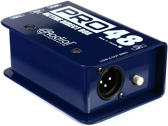 Radial PRO48 активн дибокс, вход 1x 1\4"TRS, thru 1x 1\4 TRS, выход 1x XLR и 1x XLR(low-Z)